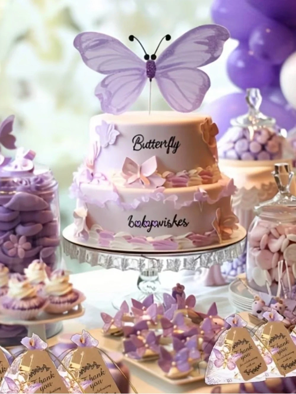36 piece Purple Butterfly Keychain Favor with Gold Hardware - Gift Set